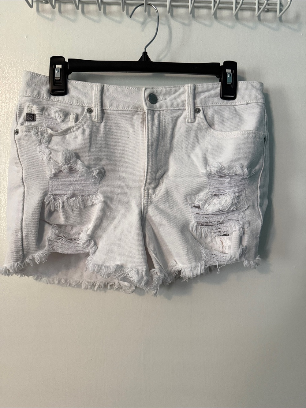 Just USA White Distressed Denim Cutoff Shorts